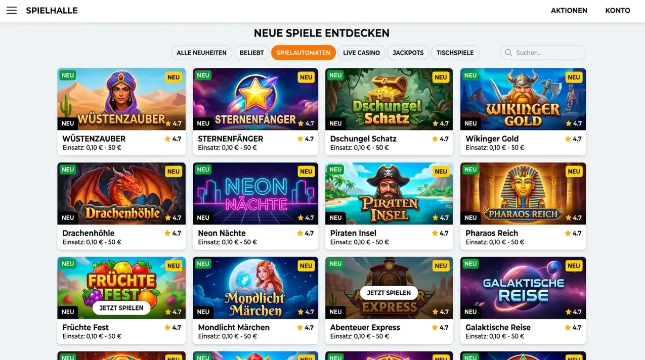 Neuheiten & Trendspiele — Spininio